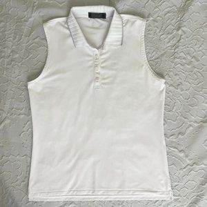 G/Fore Sleeveless White Polo Golf Size M